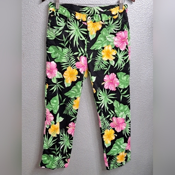 Lauren Ralph Lauren Pants - Lauren Ralph Lauren Hawaiian Floral Black Cropped Pants